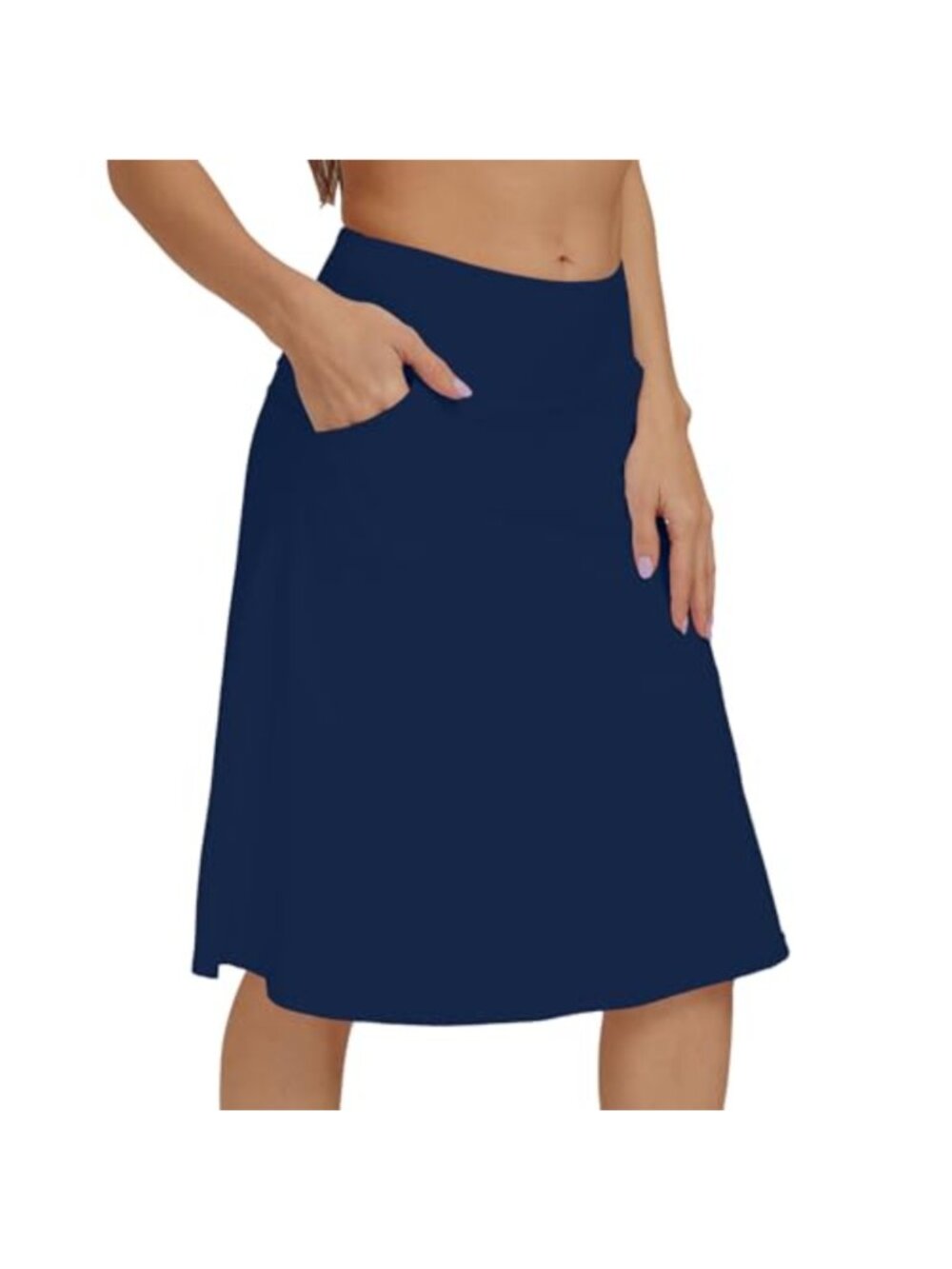 Knee Length Skorts for Women Athletic Tennis Skirt with Pockets High Rise